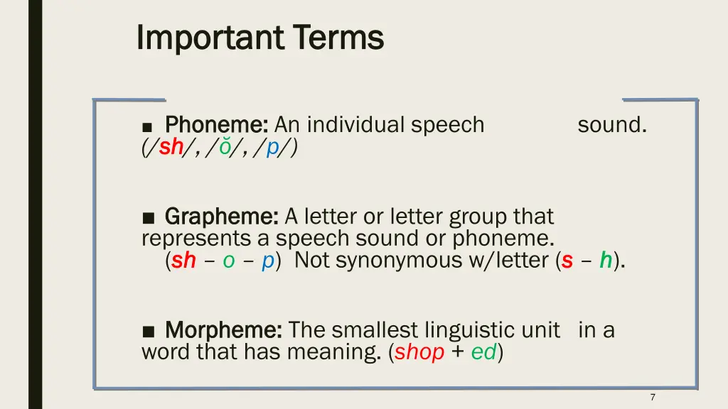 important important terms
