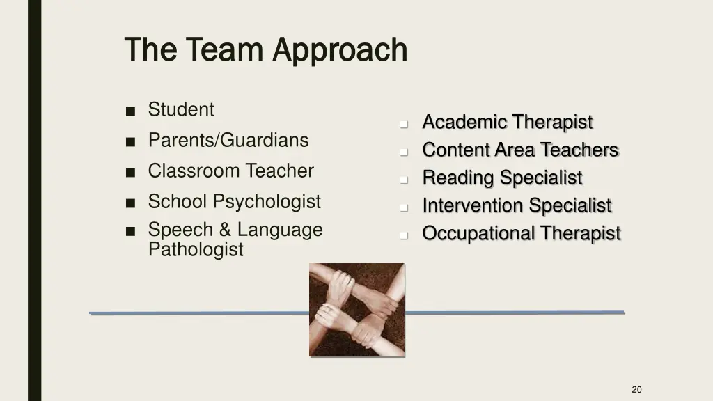 the team approach the team approach