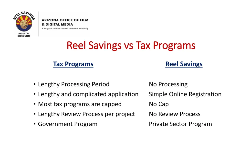 reel savings vs tax programs reel savings