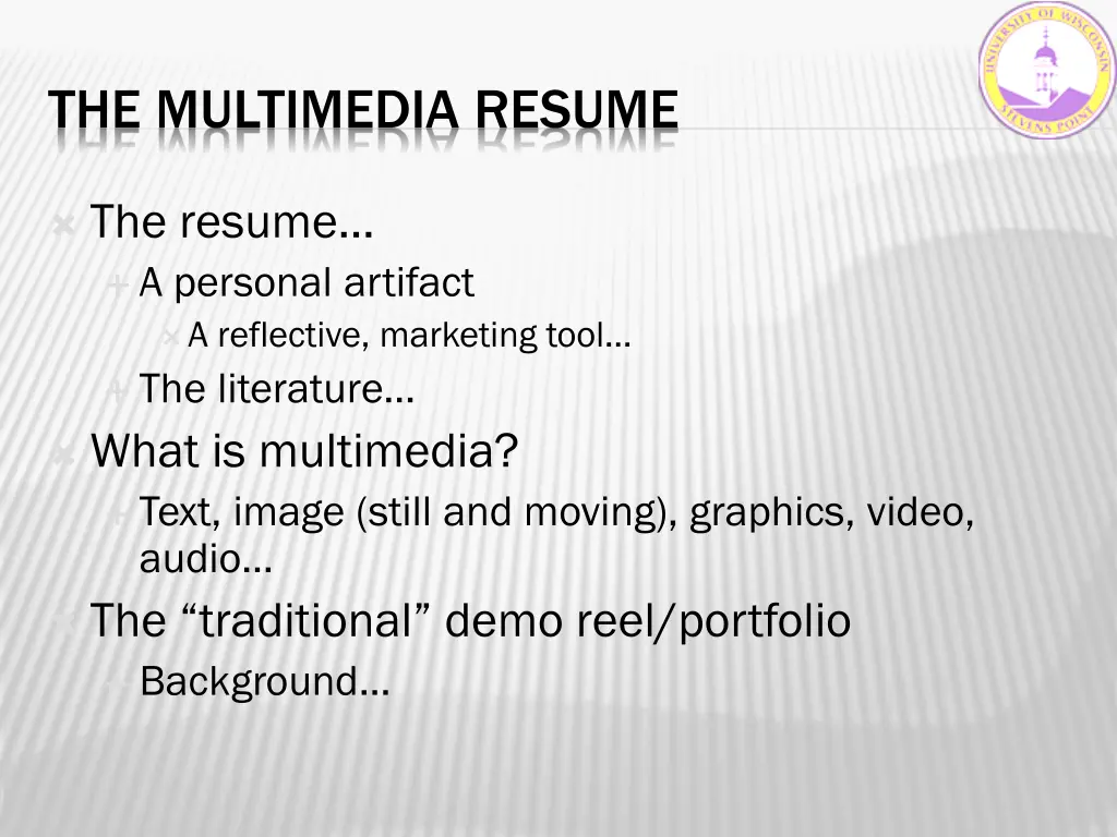 the multimedia resume