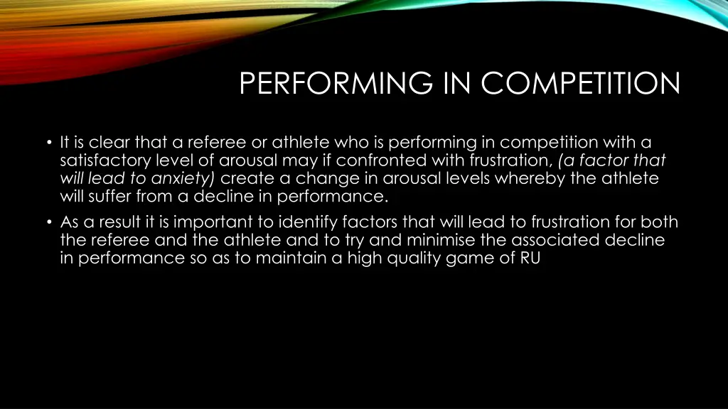 performing in competition