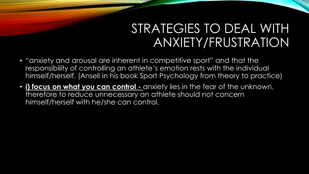 strategies to deal with anxiety frustration