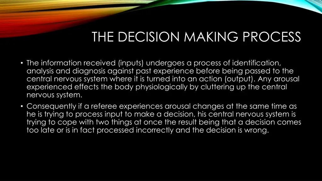 the decision making process