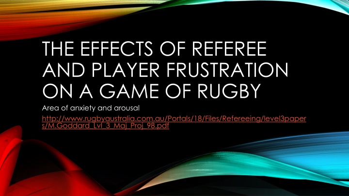 the effects of referee and player frustration
