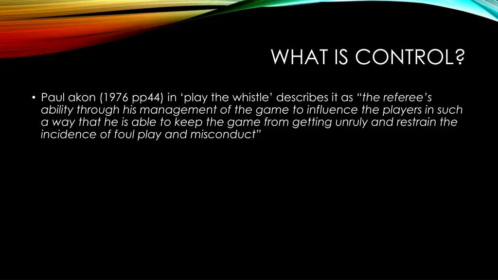 what is control