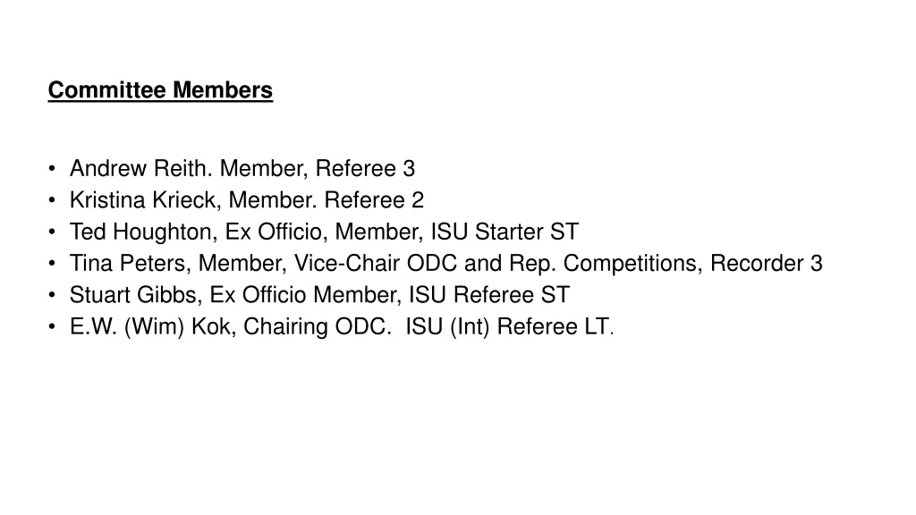 committee members
