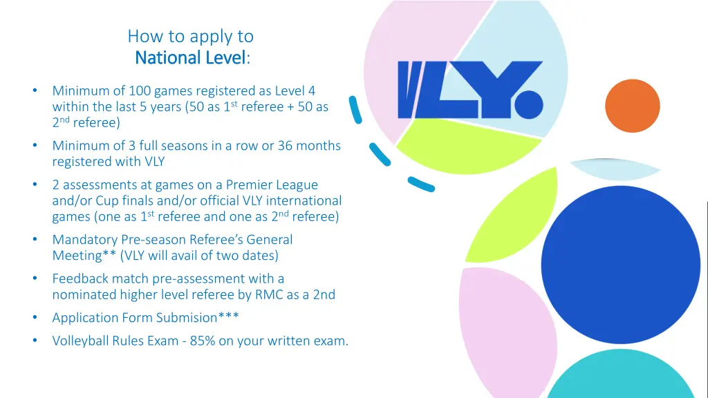 how to apply to national national level