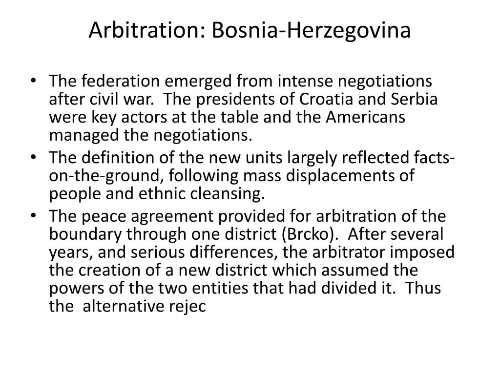 arbitration bosnia herzegovina