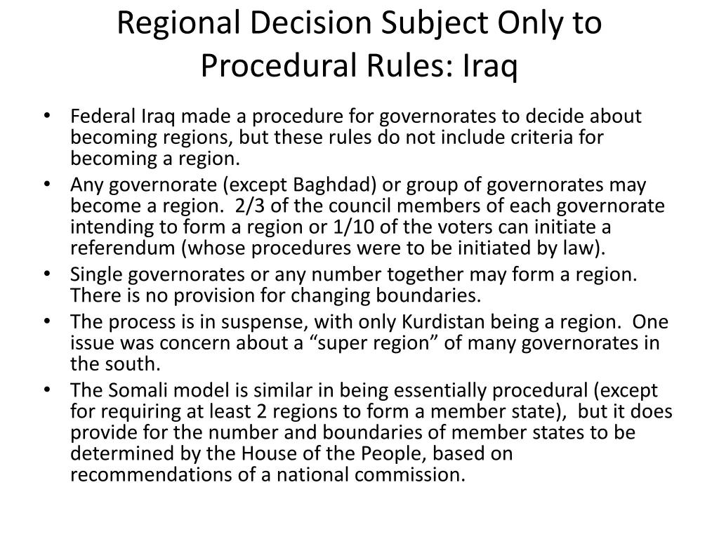 regional decision subject only to procedural