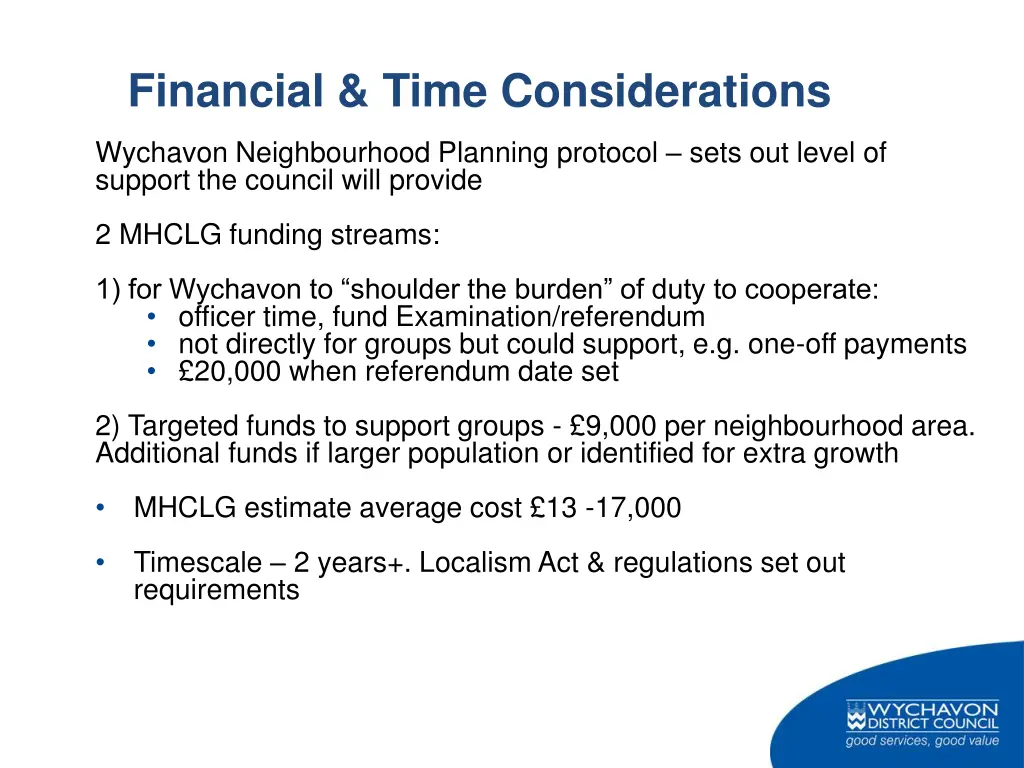 financial time considerations
