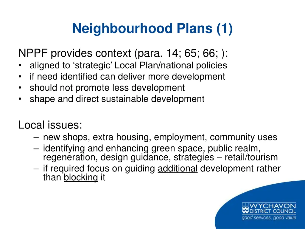 neighbourhood plans 1