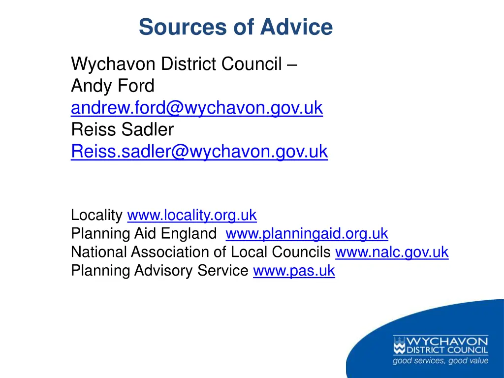 sources of advice