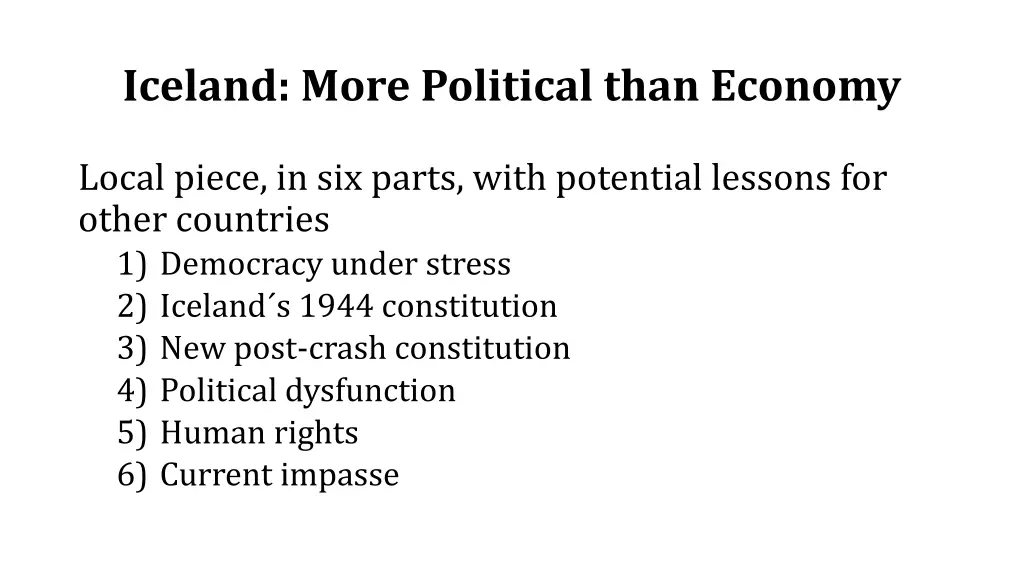 iceland more political than economy
