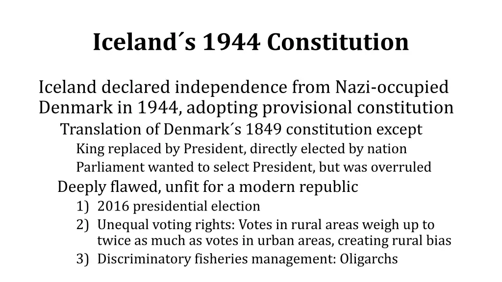 iceland s 1944 constitution