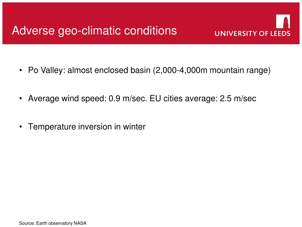 adverse geo climatic conditions