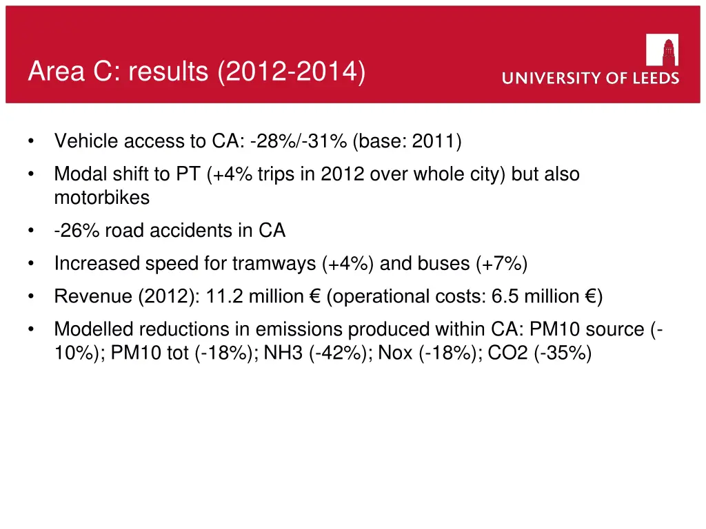 area c results 2012 2014