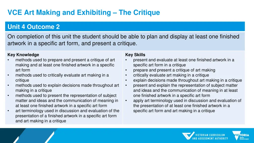 vce art making and exhibiting the critique 4