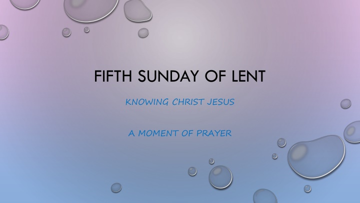 fifth sunday of lent
