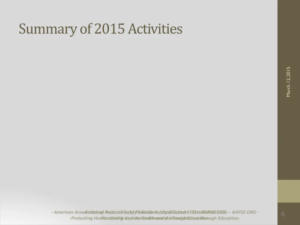summaryof2015activities