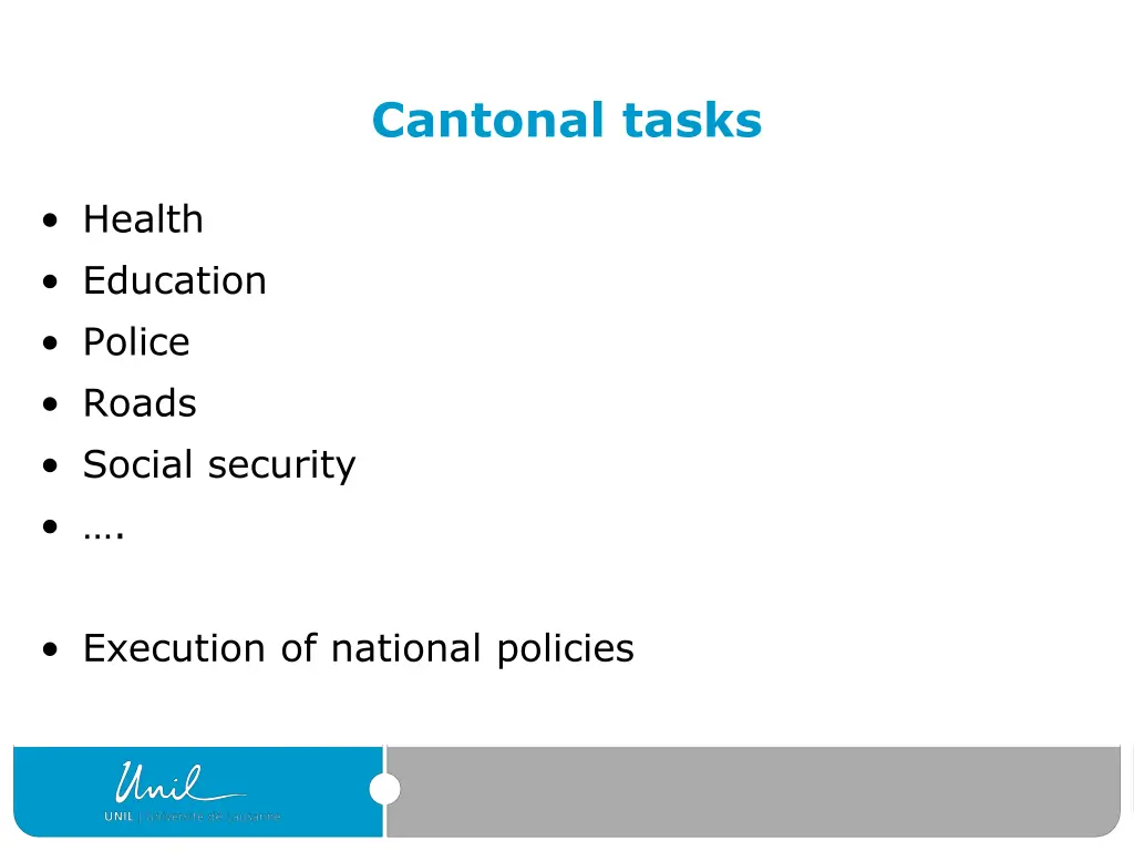 cantonal tasks