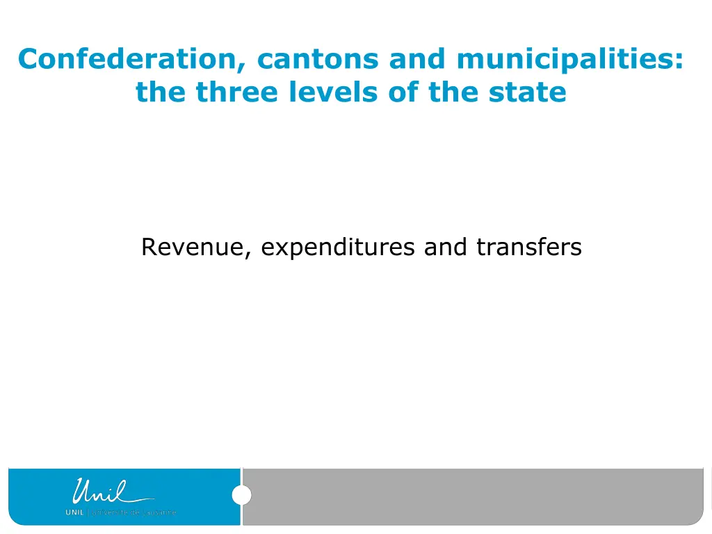 confederation cantons and municipalities
