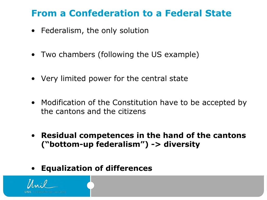 from a confederation to a federal state