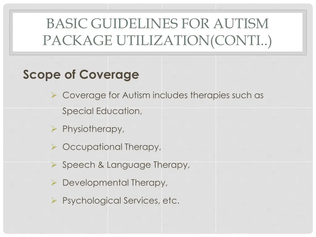 basic guidelines for autism package utilization 3