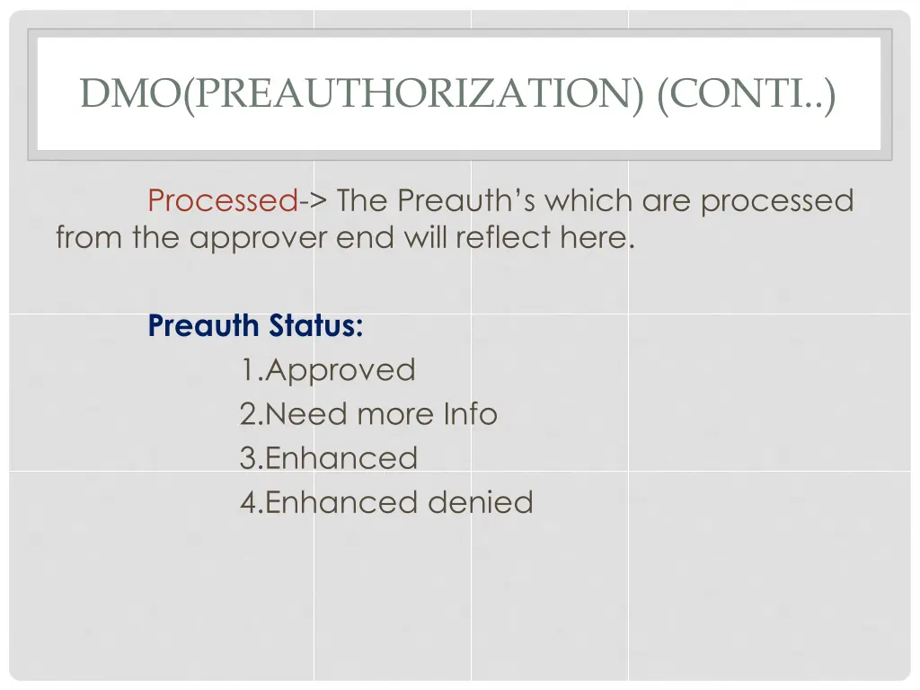 dmo preauthorization conti 2