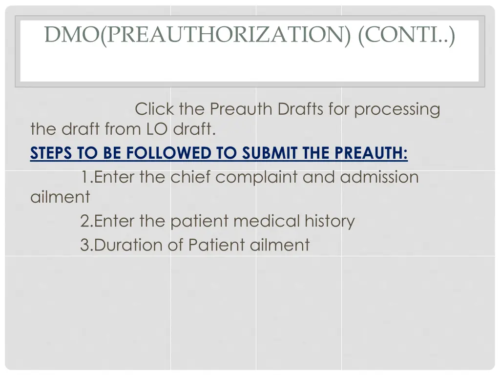 dmo preauthorization conti 4
