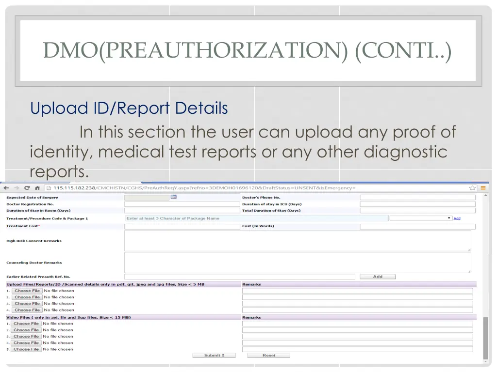 dmo preauthorization conti 8