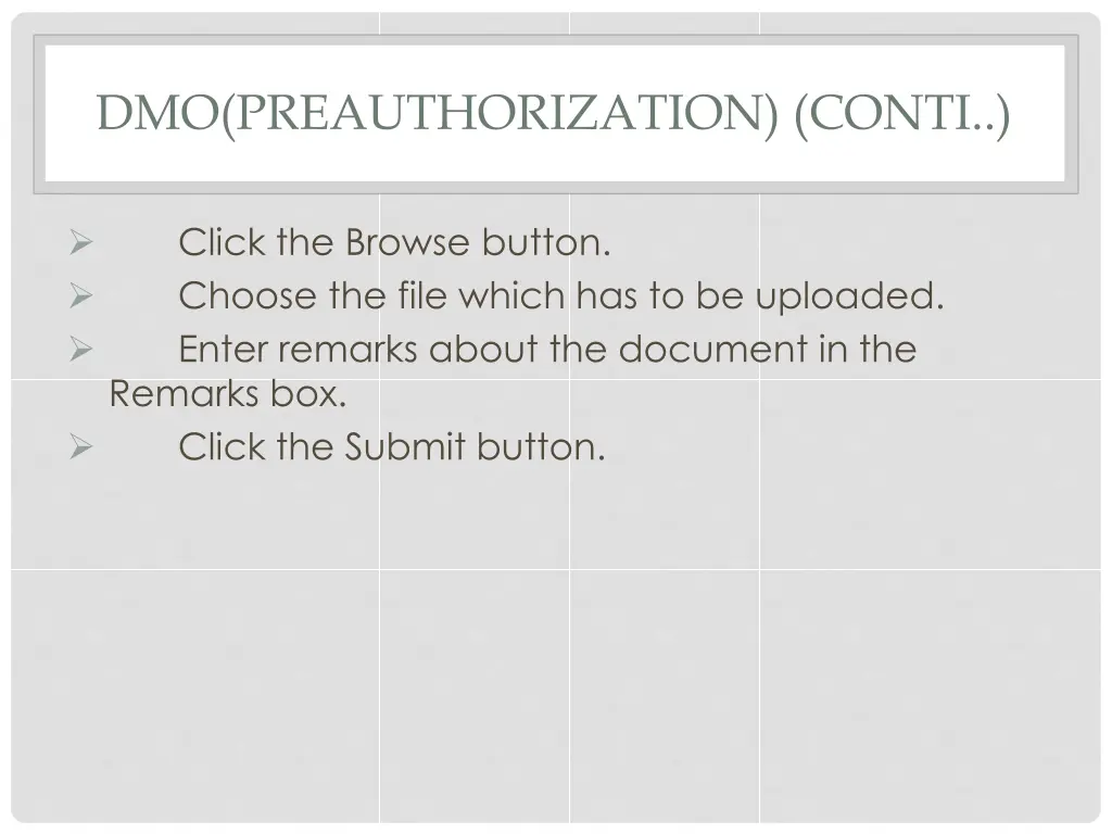 dmo preauthorization conti 9
