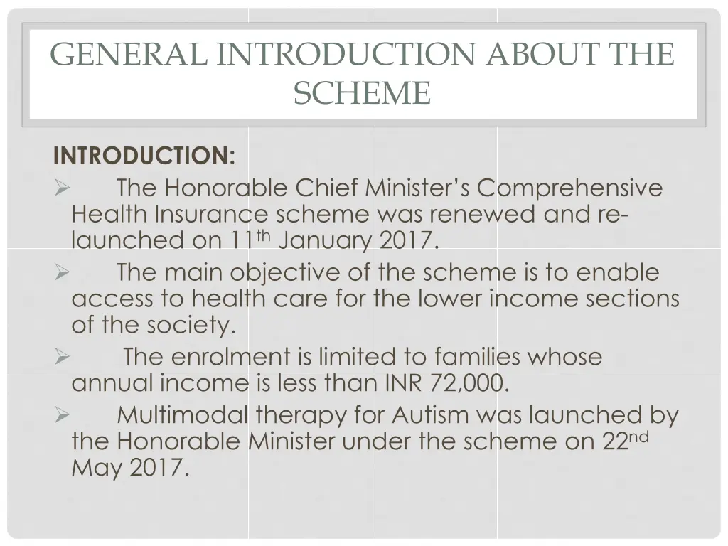 general introduction about the scheme