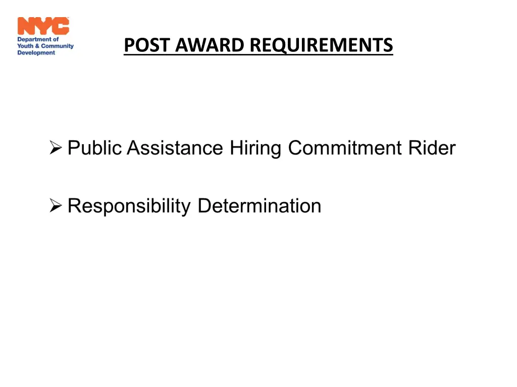 post award requirements