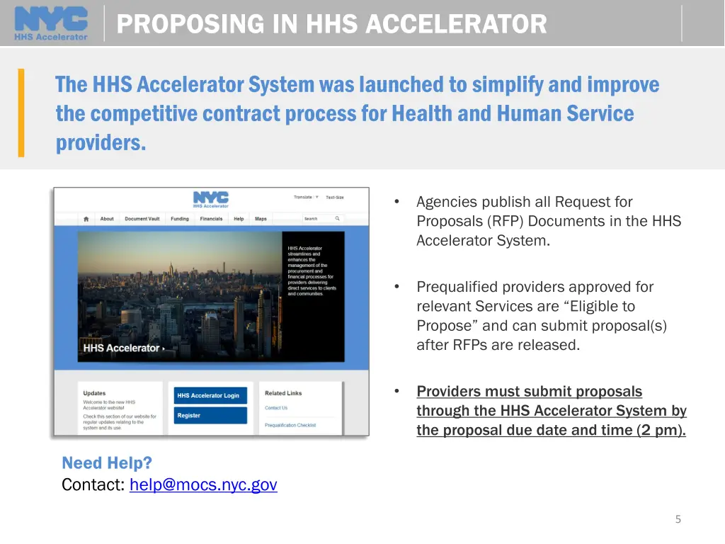 proposing in hhs accelerator