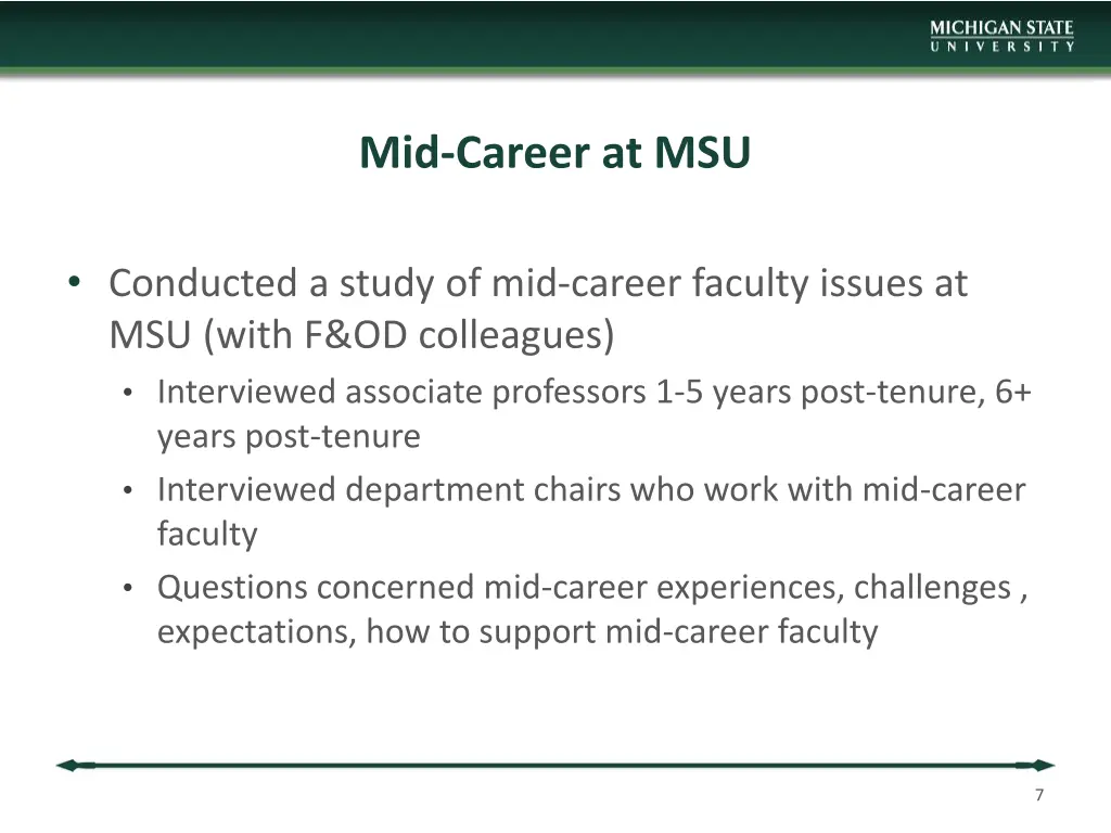 mid career at msu