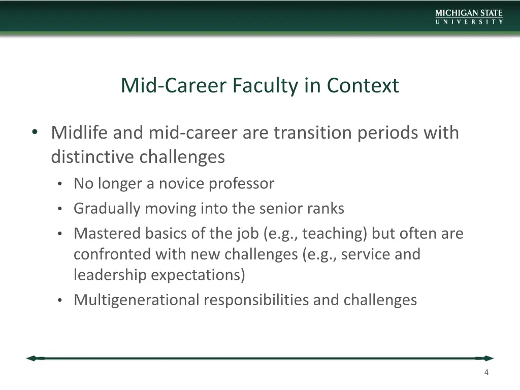 mid career faculty in context