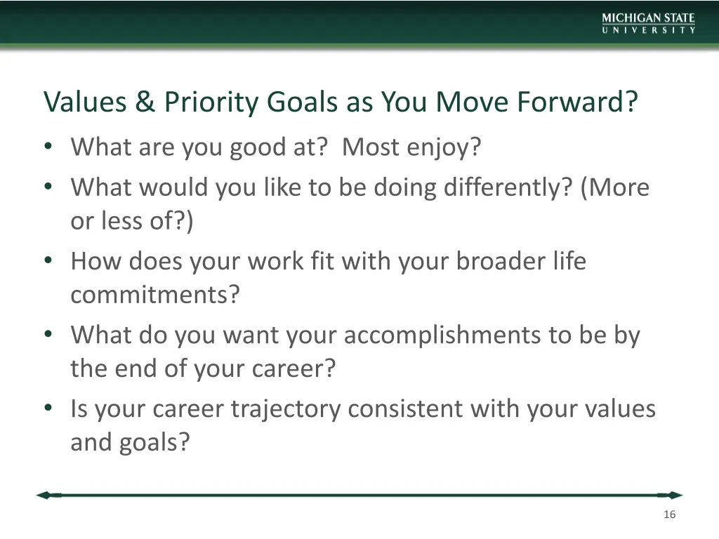 values priority goals as you move forward what