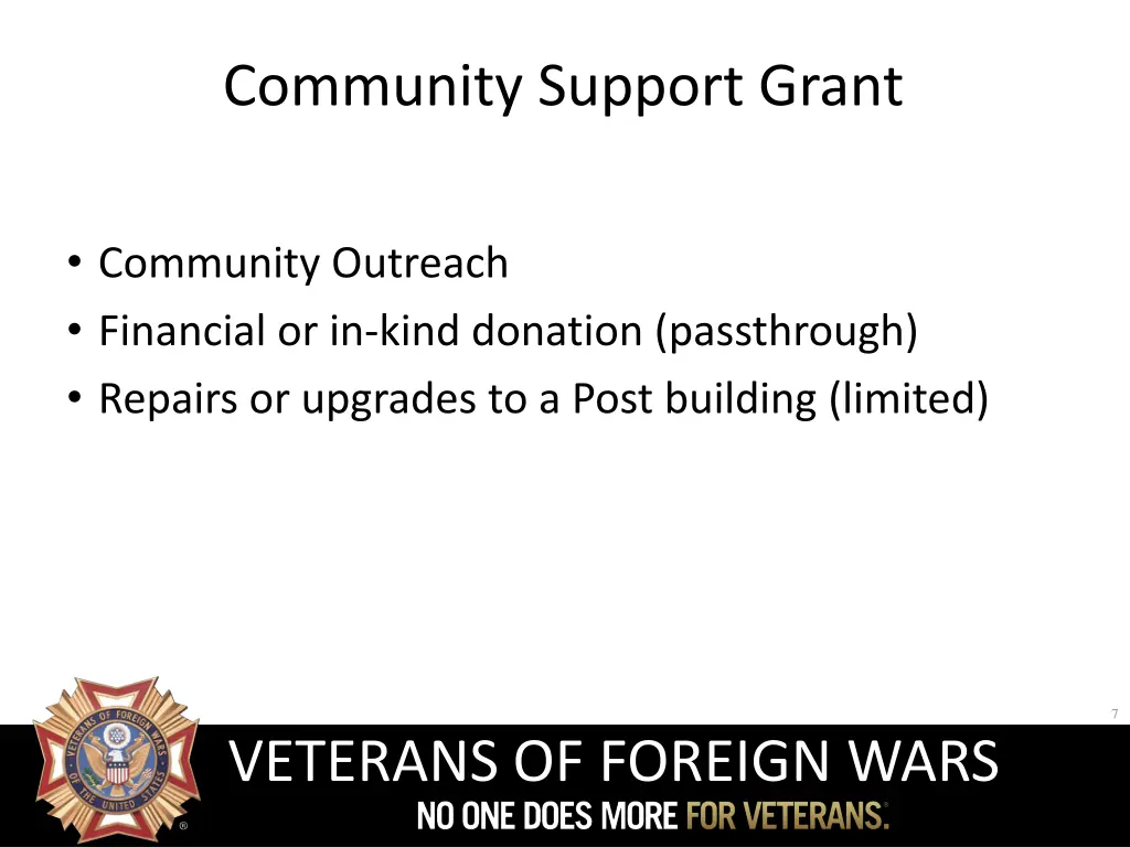 community support grant