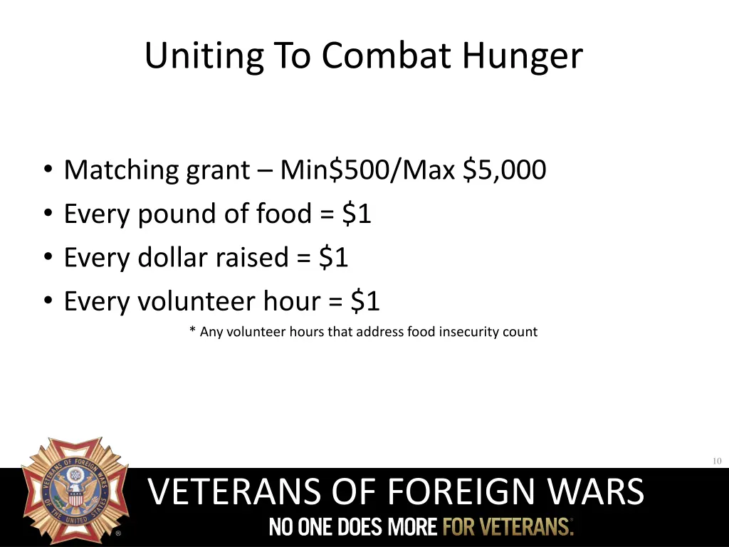 uniting to combat hunger