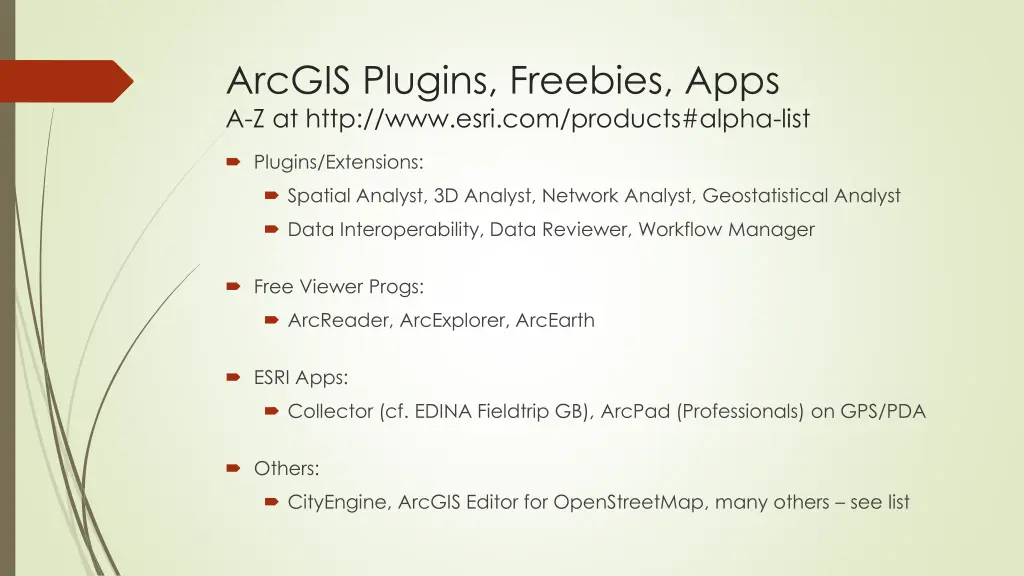 arcgis plugins freebies apps a z at http www esri