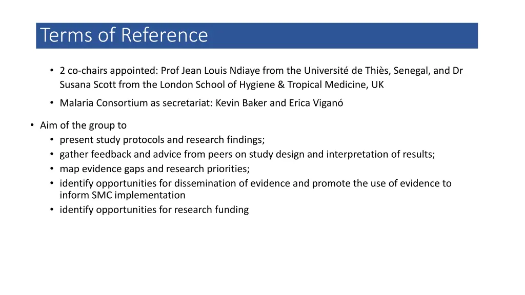 terms of reference