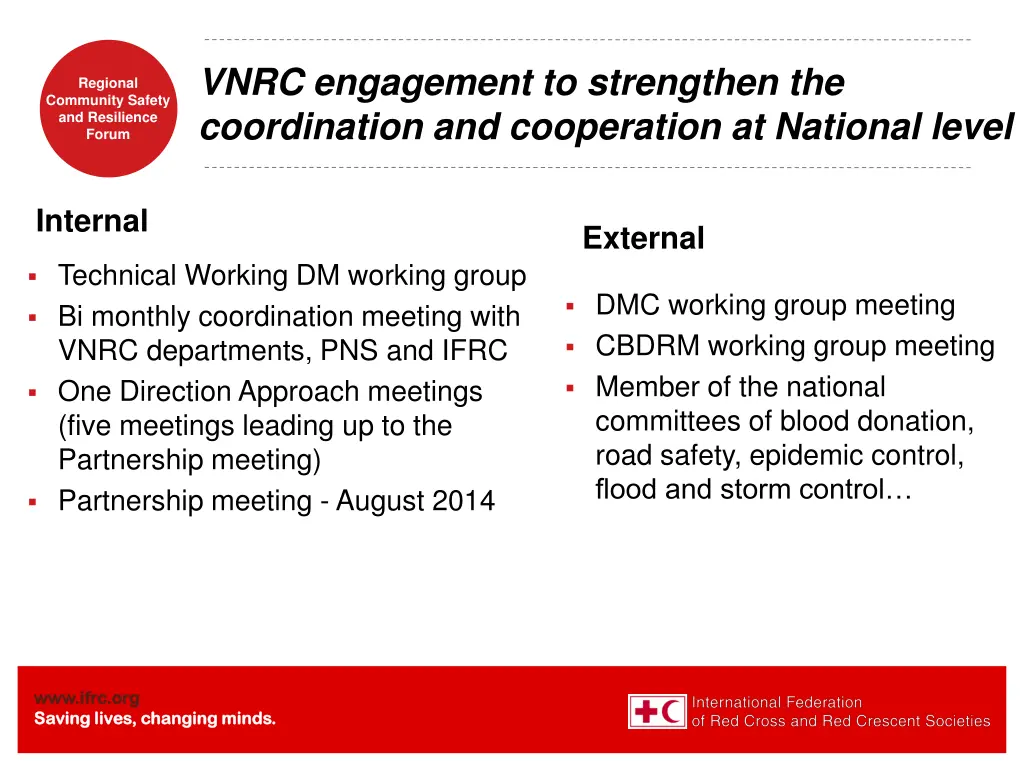 vnrc engagement to strengthen the coordination