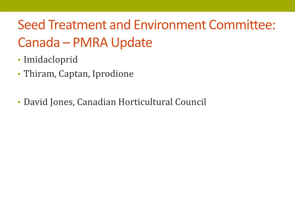 seed treatment and environment committee canada