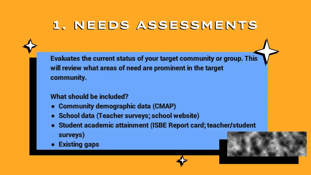 1 needs assessments