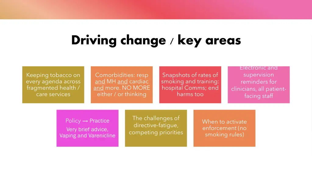 driving change key areas