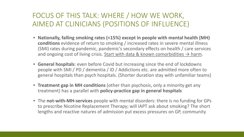 focus of this talk where how we work aimed