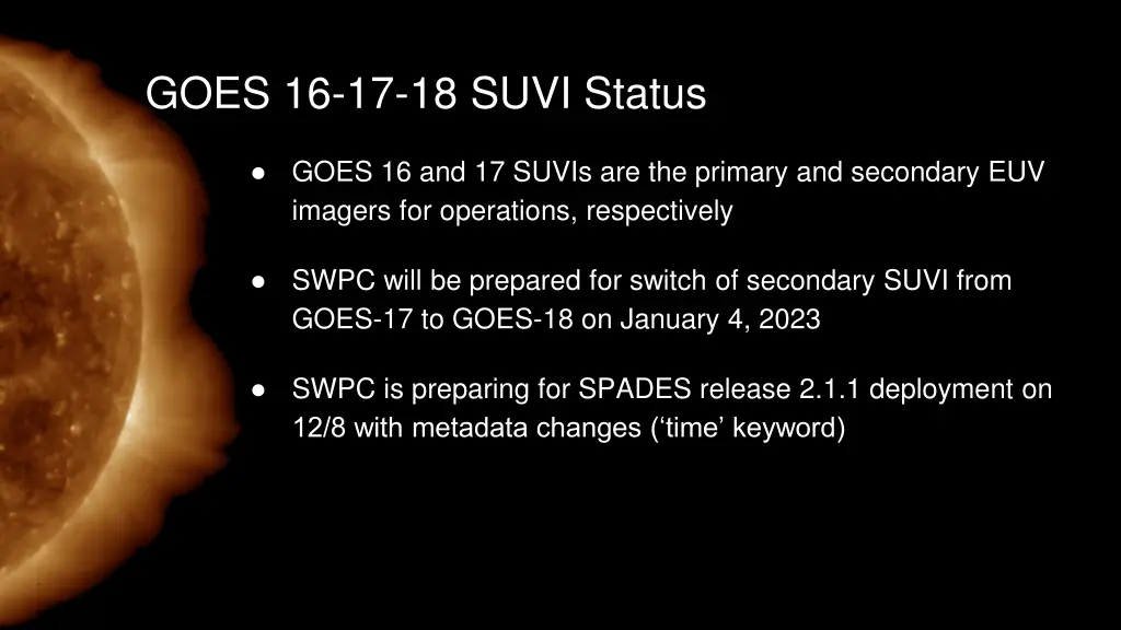 goes 16 17 18 suvi status