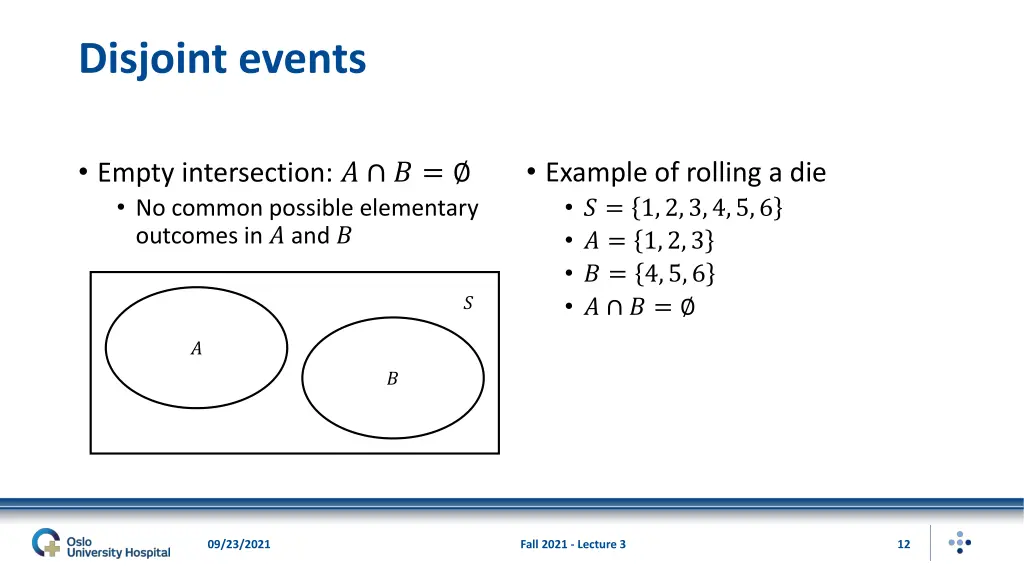 disjoint events