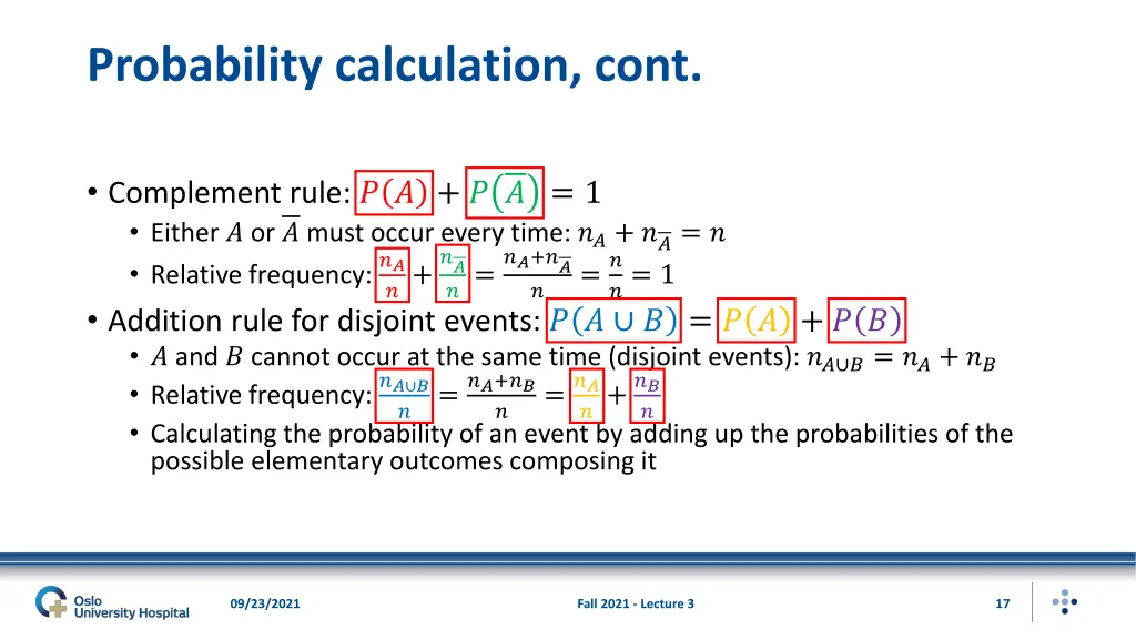 probability calculation cont