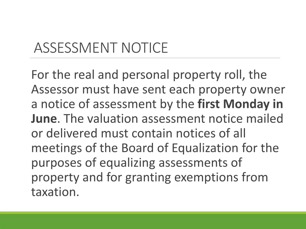 assessment notice
